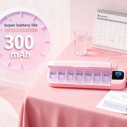 7 - Day Smart Pill Box – Bluetooth Medication Organizer, LED Reminder Alarms, App - Synced, Travel & Home Dispenser - GiftMira