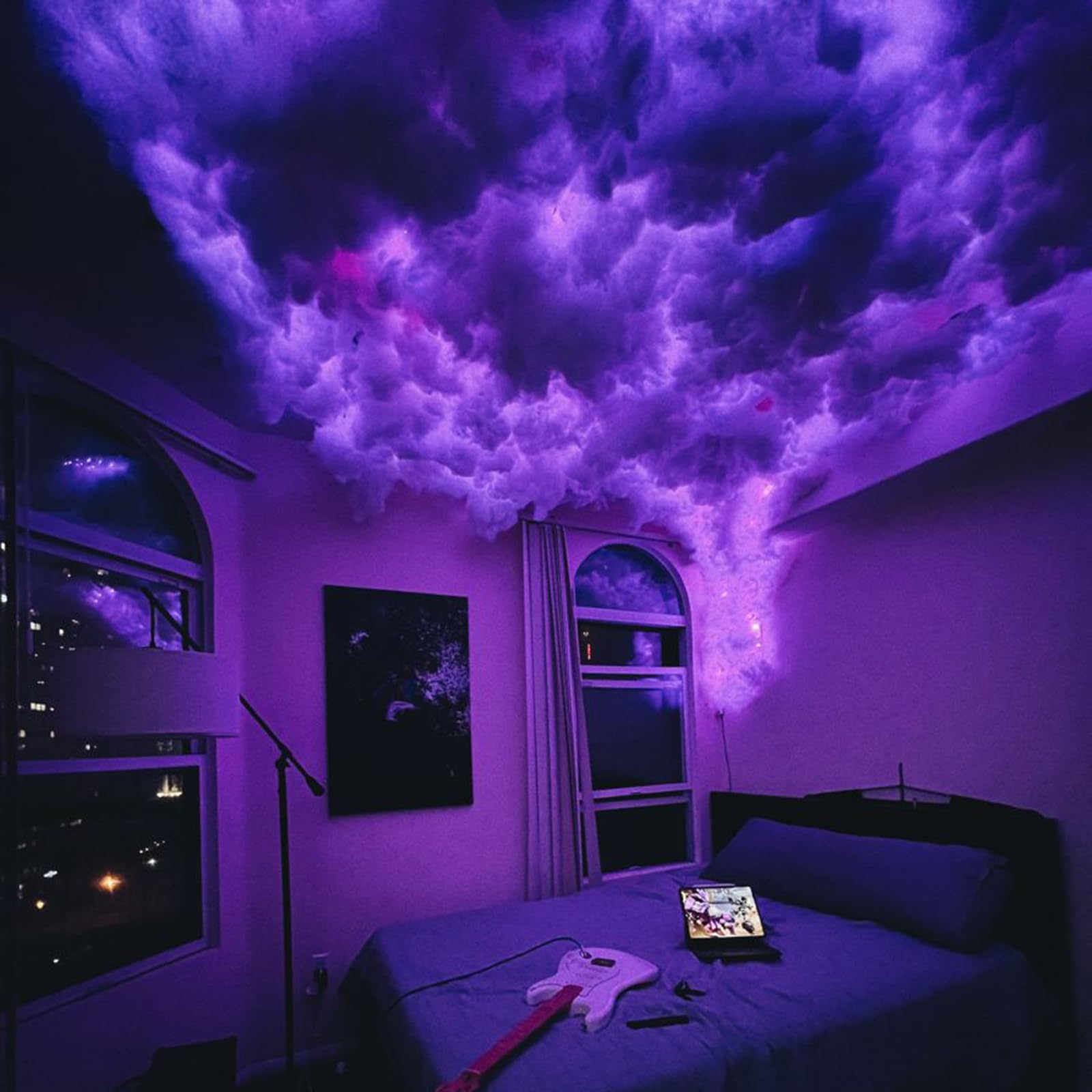 3D Thunder Cloud LED Lamp — Music-Sync Bluetooth Ceiling Light with Multicolor Lightning Effect