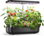 12-pod indoor hydroponic herb garden, black