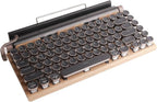 Retro typewriter mechanical keyboard, wood