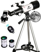 70mm Beginner Telescope — Portable Refractor for Astronomy with Phone Adapter, Tripod & Travel Bag