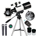70mm Beginner Telescope — Portable Refractor for Astronomy with Phone Adapter, Tripod & Travel Bag