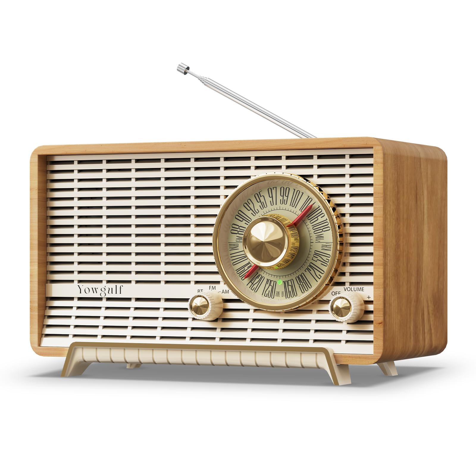 Retro Wooden Bluetooth Speaker — Vintage Wood-Grain Wireless Radio with Rich Bass, Rechargeable