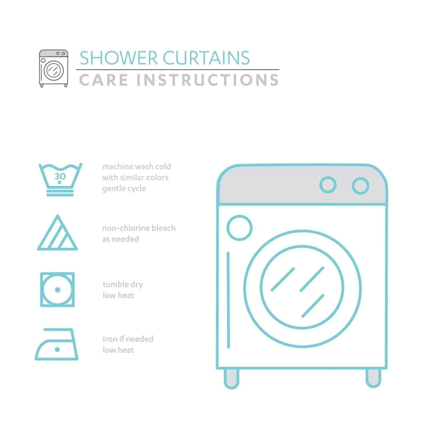 72 - inch Pastel Blue Chenille Cotton Shower Curtain with Chevron Pattern - GiftMira