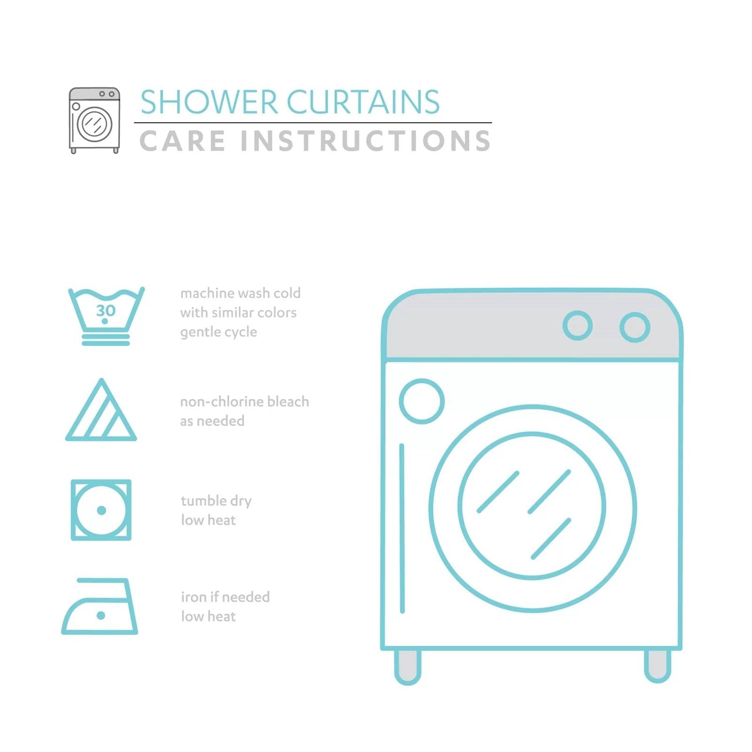 72 - inch Pastel Blue Chenille Cotton Shower Curtain with Chevron Pattern - GiftMira
