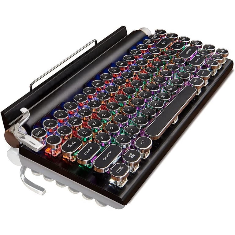 Retro typewriter mechanical keyboard, black