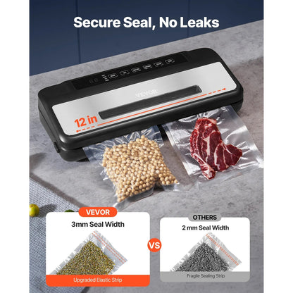 80Kpa 120W Vacuum Sealer Machine 7 - in - 1 Dry Wet Food Sealer with Built - In Cutter - GiftMira