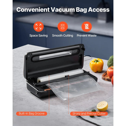 80Kpa 120W Vacuum Sealer Machine 7 - in - 1 Dry Wet Food Sealer with Built - In Cutter - GiftMira