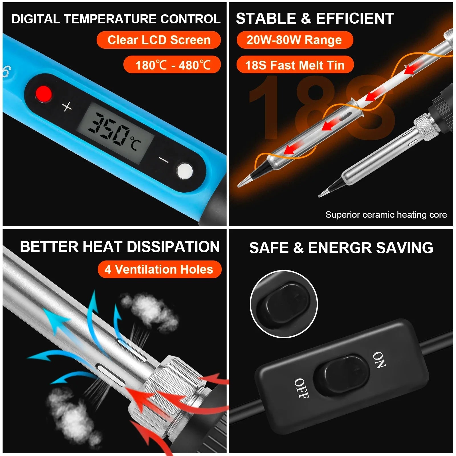 80W Digital Soldering Iron Kit – Precision Welding & Repair Tool - GiftMira