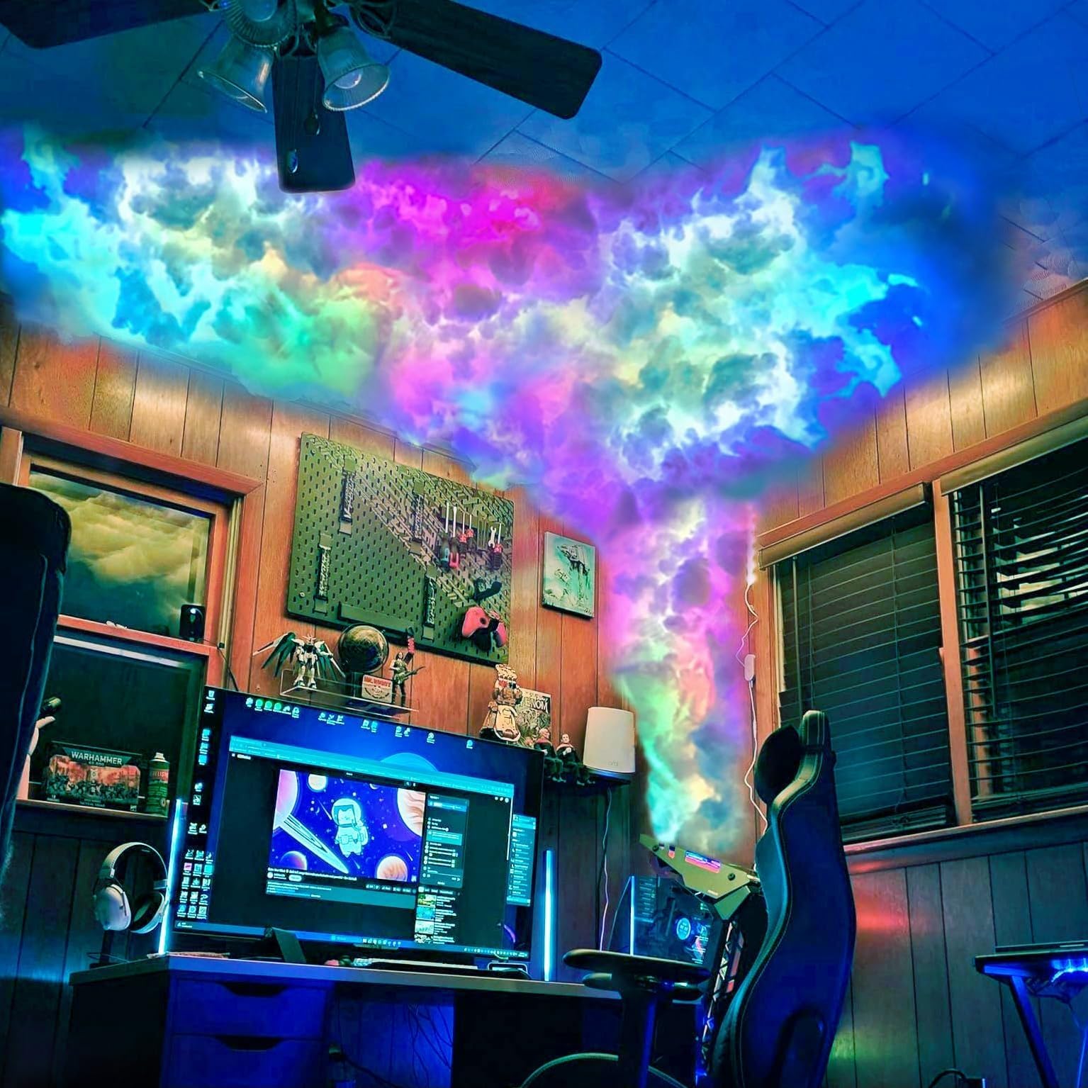 3D Thunder Cloud LED Lamp — Music-Sync Bluetooth Ceiling Light with Multicolor Lightning Effect