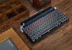 Retro typewriter mechanical keyboard, black