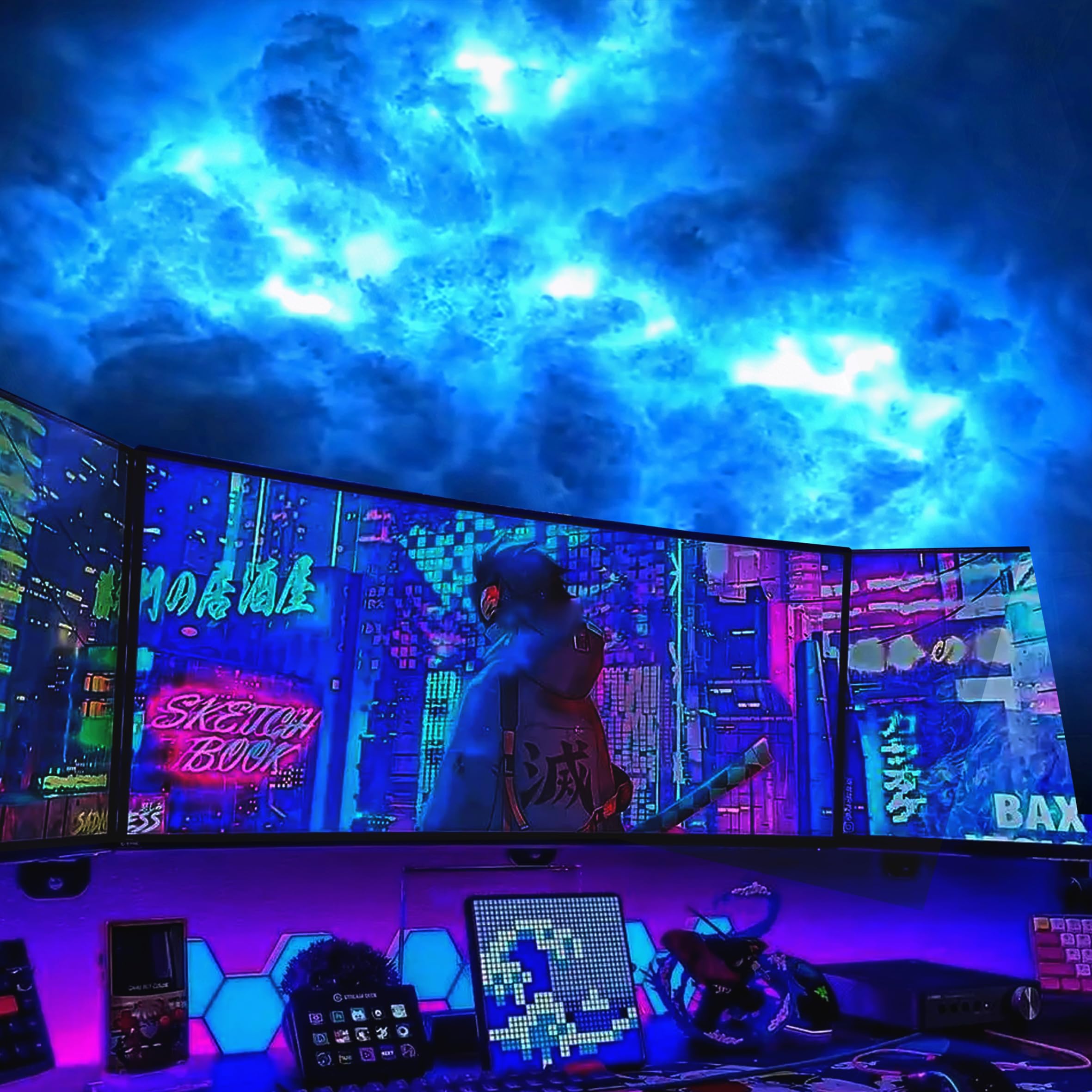 3D Thunder Cloud LED Lamp — Music-Sync Bluetooth Ceiling Light with Multicolor Lightning Effect