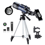 70mm Beginner Telescope — Portable Refractor for Astronomy with Phone Adapter, Tripod & Travel Bag