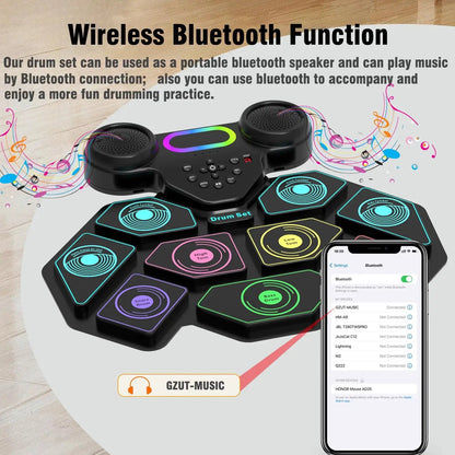 9 - Pad Portable Smart Electronic Drum Kit - GiftMira
