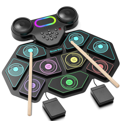 9 - Pad Portable Smart Electronic Drum Kit - GiftMira