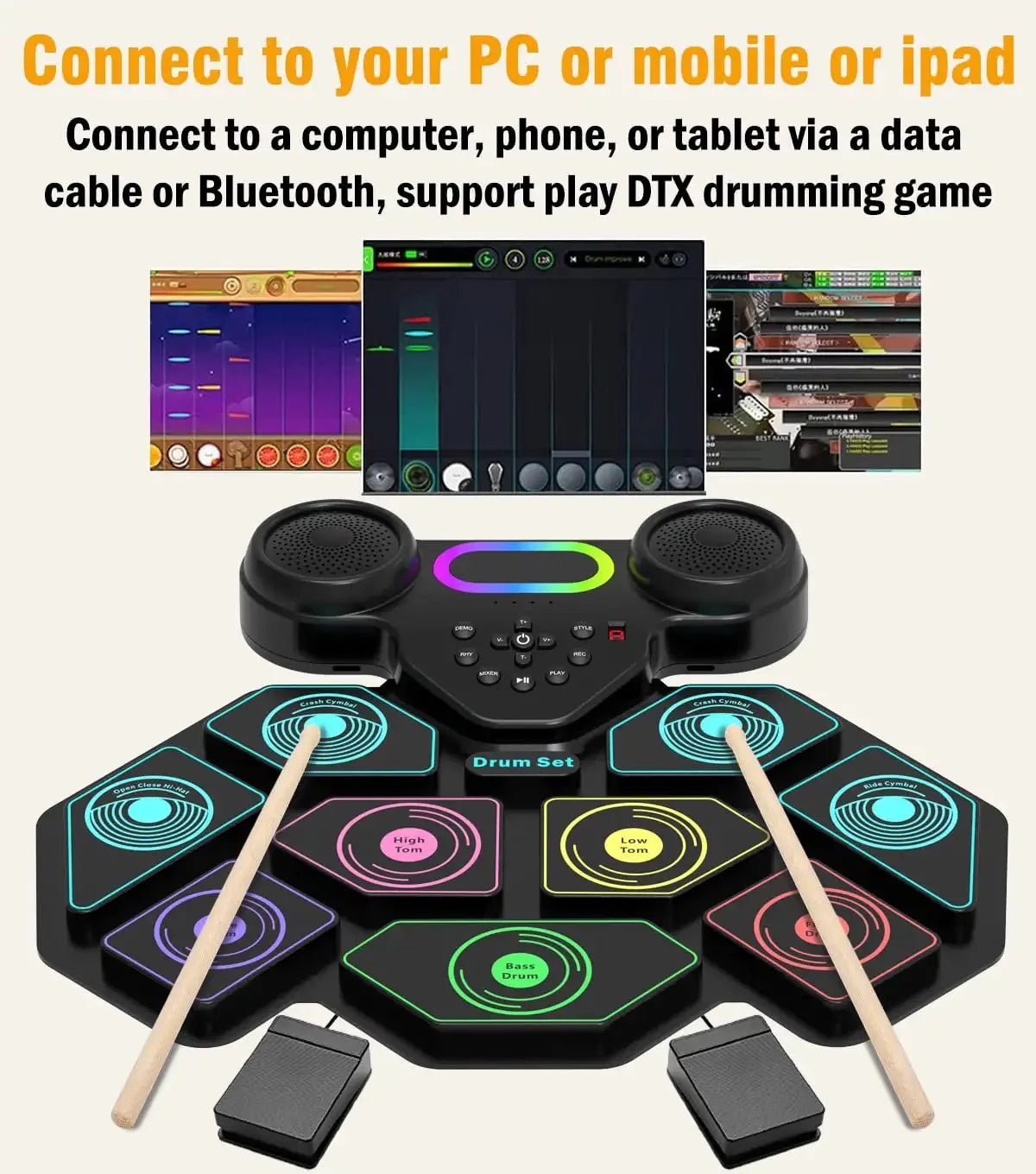 9 - Pad Portable Smart Electronic Drum Kit - GiftMira