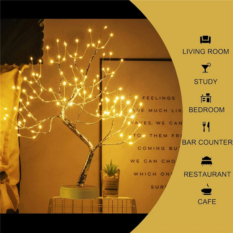LED Fairy Tree Table Lamp - Bendable Copper Wire Branch Light - view 4