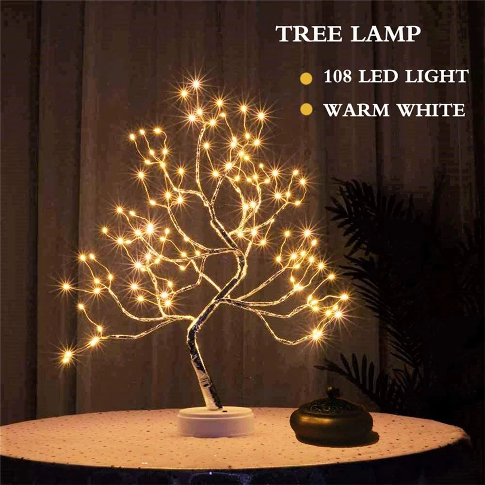 LED Fairy Tree Table Lamp - Bendable Copper Wire Branch Light - view 2