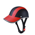 Baseball Cap Motorcycle Helmet - Leather-Look Open Face Scooter Helmet - view 5