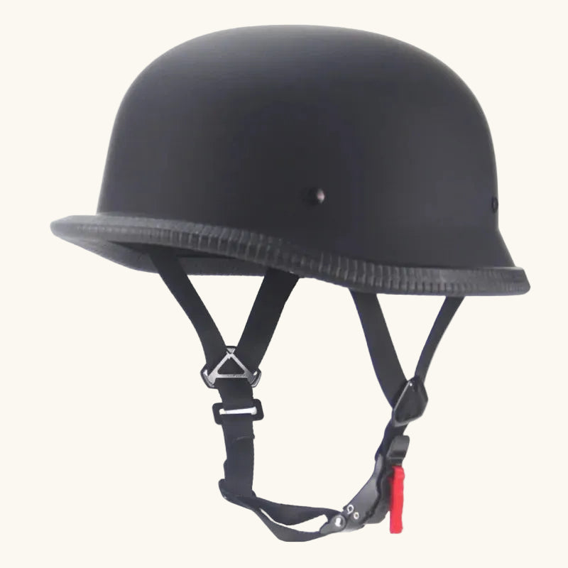 German-Style Open-Face Motorcycle Half Helmet - Retro Cruiser Shell - 3