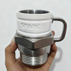 Spark Plug Coffee Mug - Novelty Ceramic and Metal Cup for Car Lovers and Mechanics