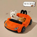 Sports Car Pet Bed - Plush Cat and Small Dog Bed with Cushion - view 2