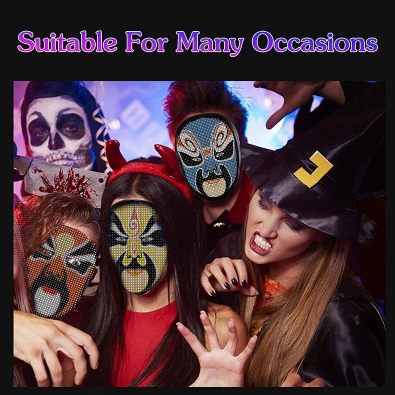 LED Face Mask with App Control - Programmable Light-Up Display Mask for Parties - image 2