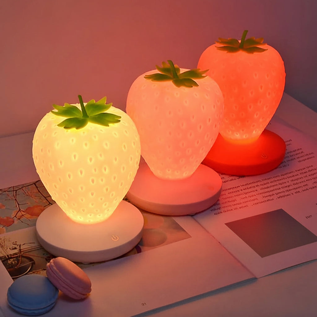 Strawberry Night Light - Silicone Touch Lamp, Dimmable and USB Rechargeable - image 4