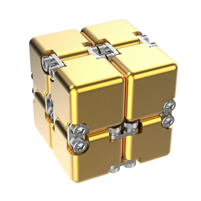 Metal Infinity Cube Fidget Toy - Gold