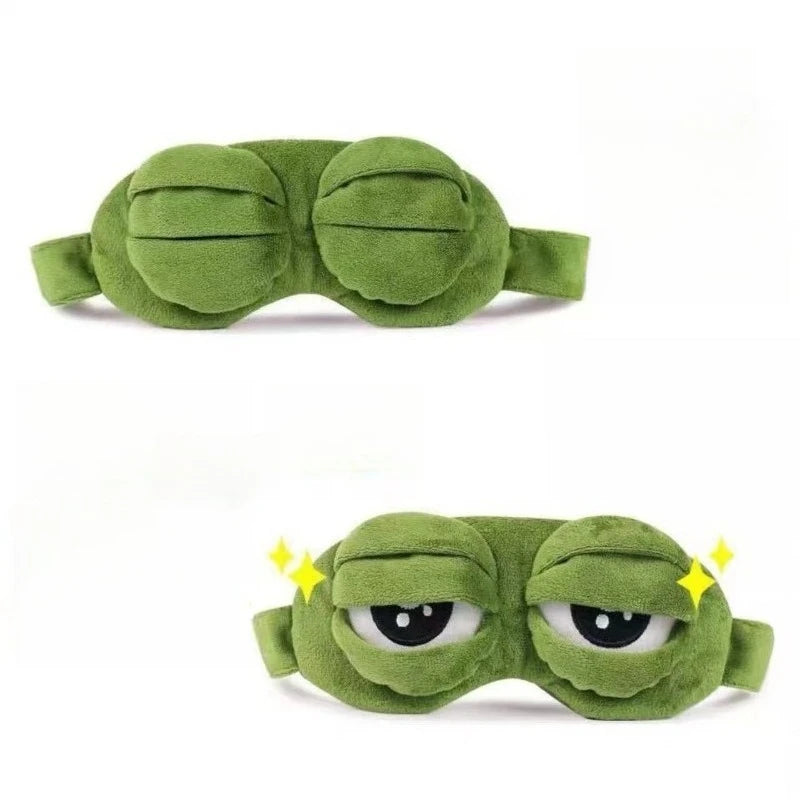 Plush Frog Sleep Mask 3-Pack - Soft 3D Eye Cover for Travel  - 1