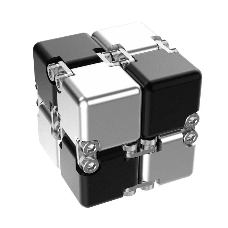 Metal Infinity Cube Fidget Toy - Black Silver
