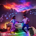 Cloud light kit in a bedroom with music sync mode reacting to sound
