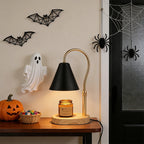 Candle Warmer Lamp with Timer and Dimmer - Ironwork Shade, Adjustable Height Wax Melting Lamp