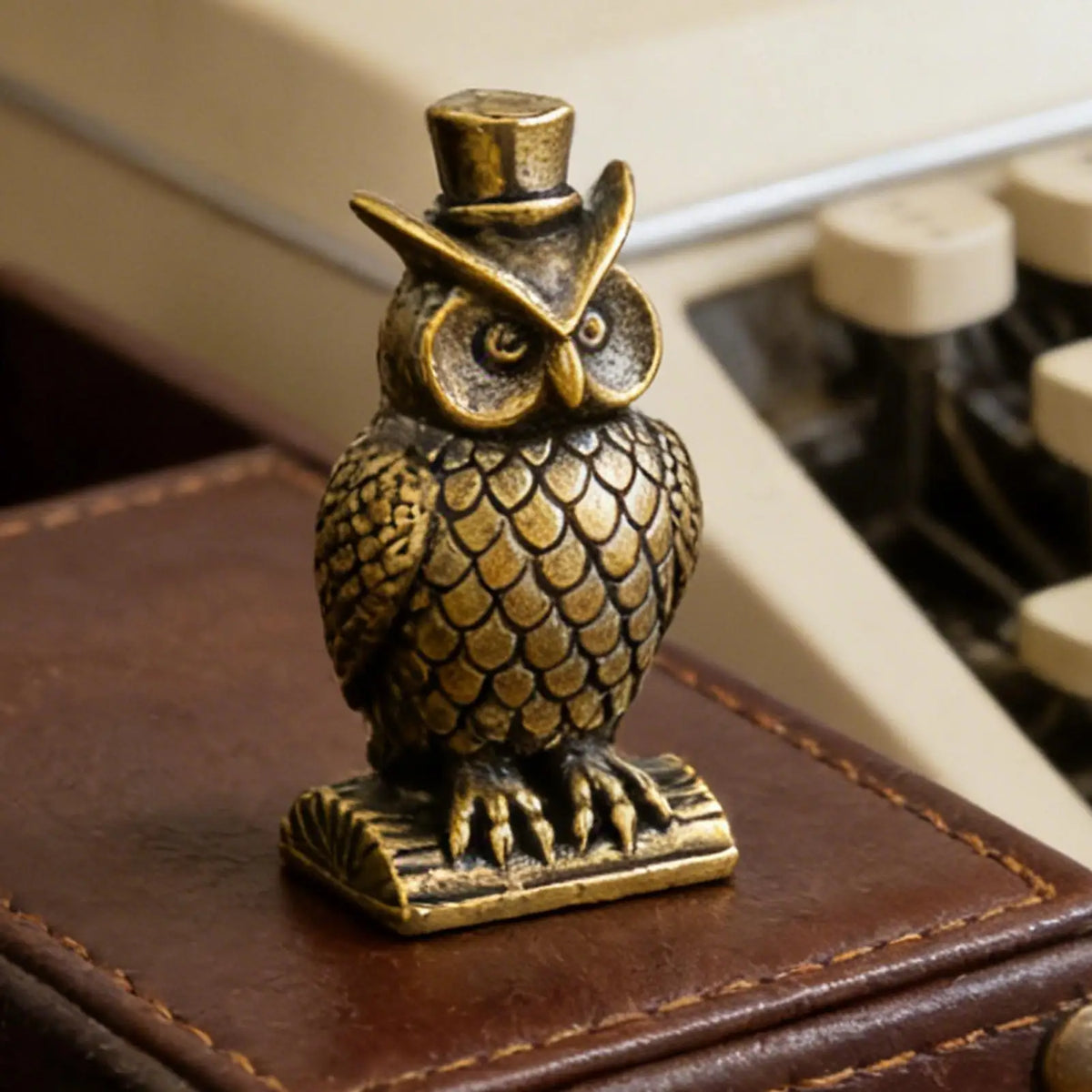 Solid Brass Owl Figurine - Vintage Desk and Bookshelf Sculpture, Two Designs