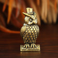 Solid Brass Owl Figurine - Vintage Desk and Bookshelf Sculpture, Two Designs
