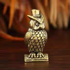 Solid Brass Owl Figurine - Vintage Desk and Bookshelf Sculpture, Two Designs