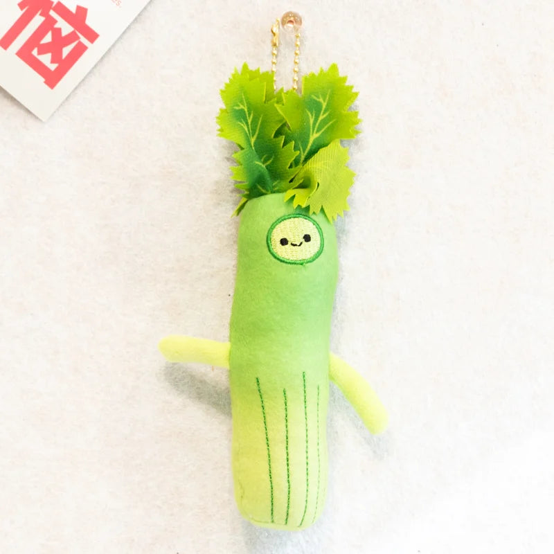 Vegetable Plush Keychain Set of 3 - Soft Stuffed Bag Charms - view 5
