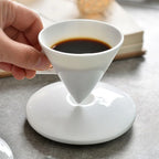 Bone China Espresso Cup and Saucer Set with Spoon - 50ml Conical Porce - 2