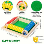Shut The Box Wooden Dice Game - 4 Player Family Board Game w - 2