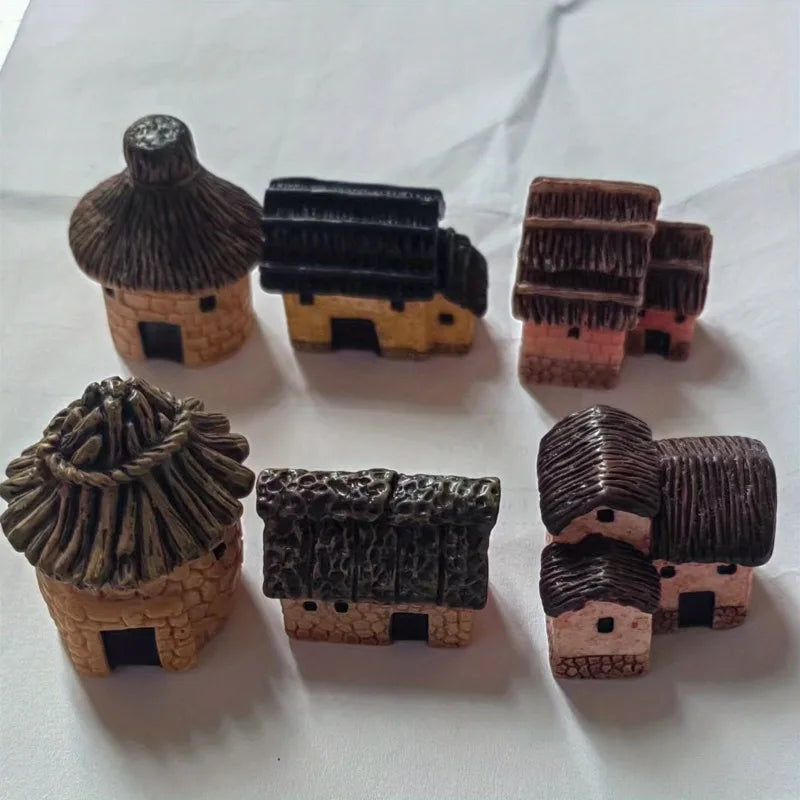 Miniature Fairy Garden House Set of 6 - Hand-Painted Resin C - 5