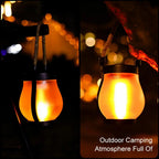 Solar Flame Lantern - hanging at night