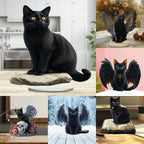 Winged Black Cat Acrylic Standee - Gothic Desk and Shelf Ornament - 1
