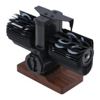 Retro mechanical flip down desk clock with wood-tone base