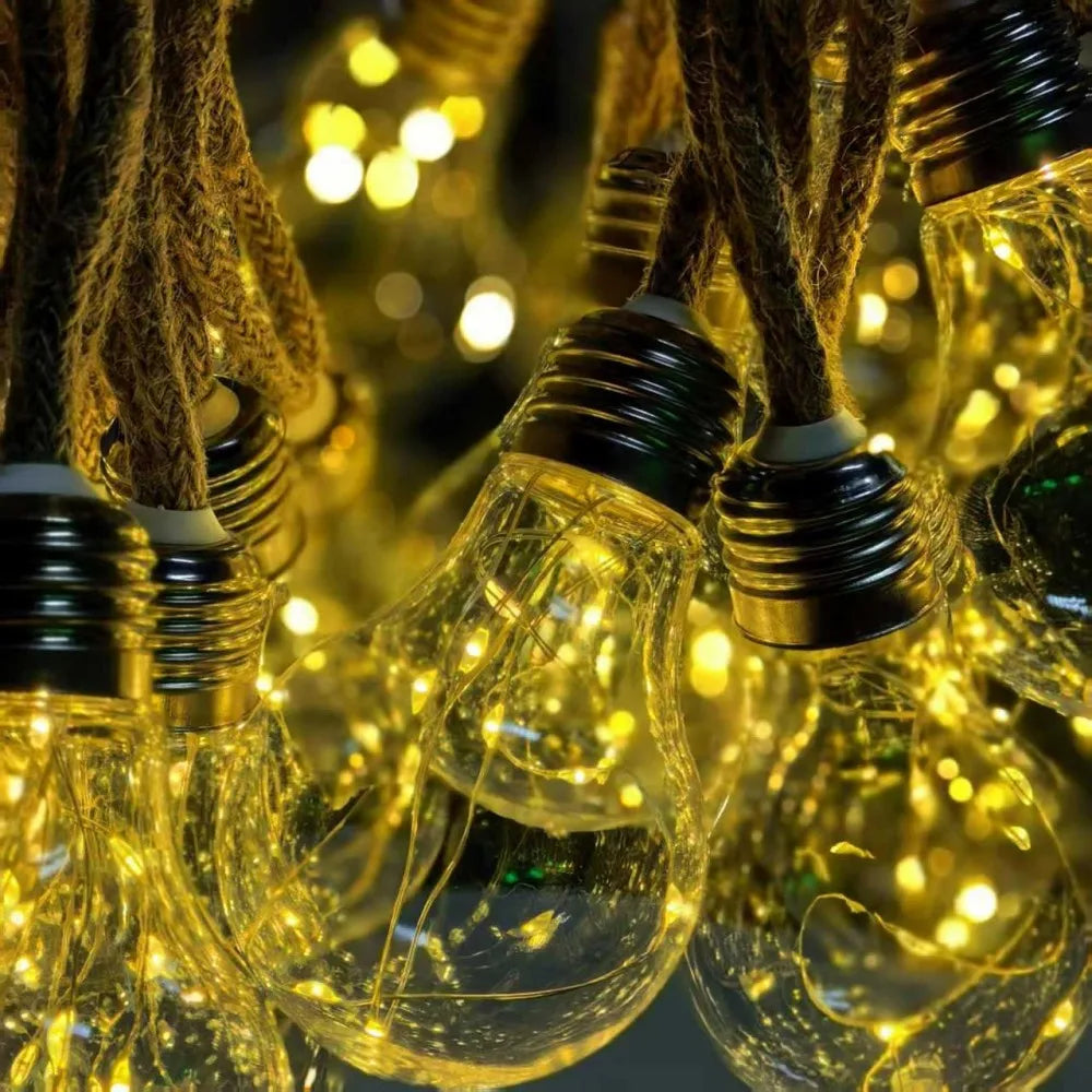 Solar Edison Bulb String Lights - 16ft 10 LED Waterproof Pat - 3
