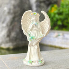 Solar Garden Angel Statue - Resin Outdoor Figurine with LED Light for Yard, Patio & Flower Bed Decor, 29cm