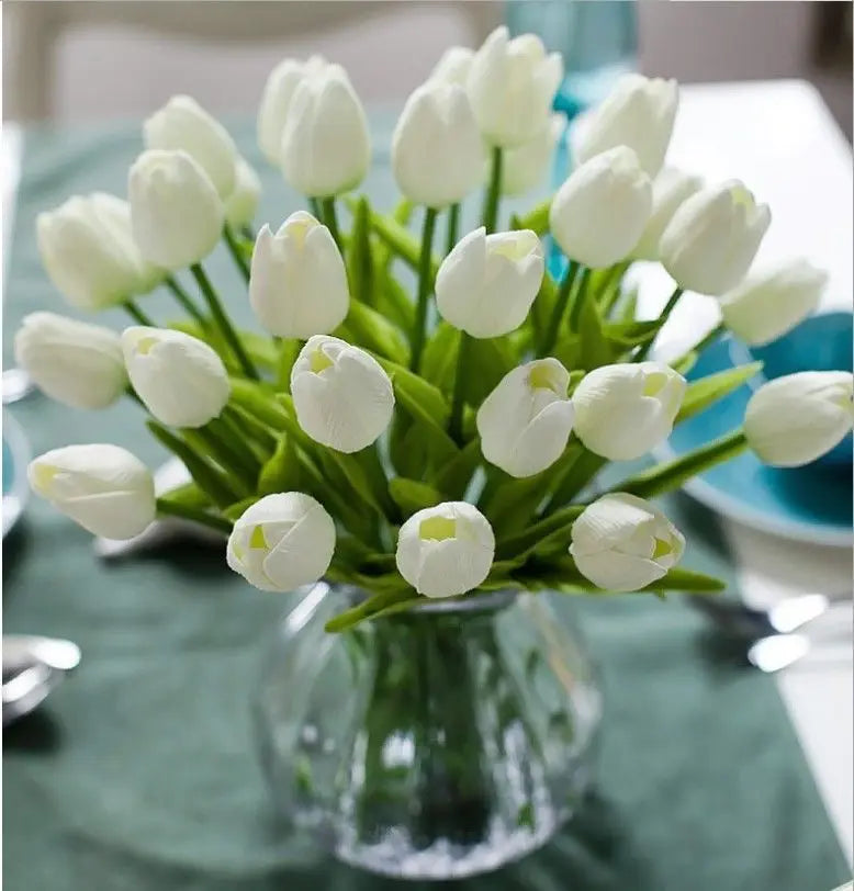 Real-Touch Artificial Tulips - 10 Stem Bouquet for Vases and Table Decor - view 4