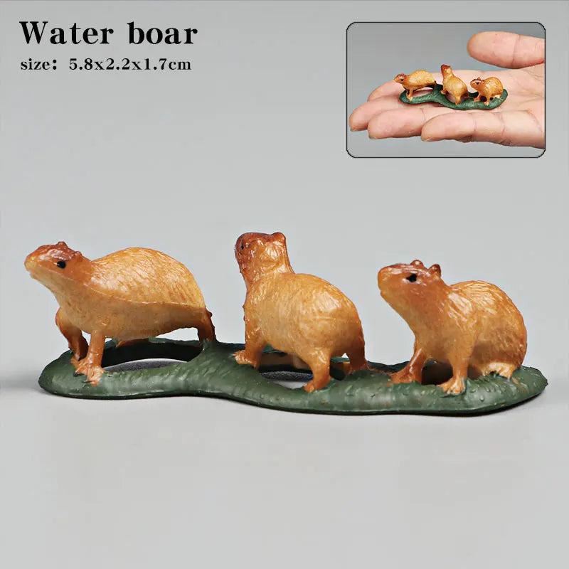 Capybara Figurine Set of 5 - Hand-Painted Miniature Animal Desk Ornaments - image 4