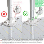 Assembly guide showing how to seat the lamp post and connecting rod correctly