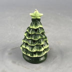 Ceramic Christmas Tree Tealight Holder - 11cm Glazed Green P