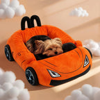 Sports Car Pet Bed - Plush Cat and Small Dog Bed with Cushion - view 5